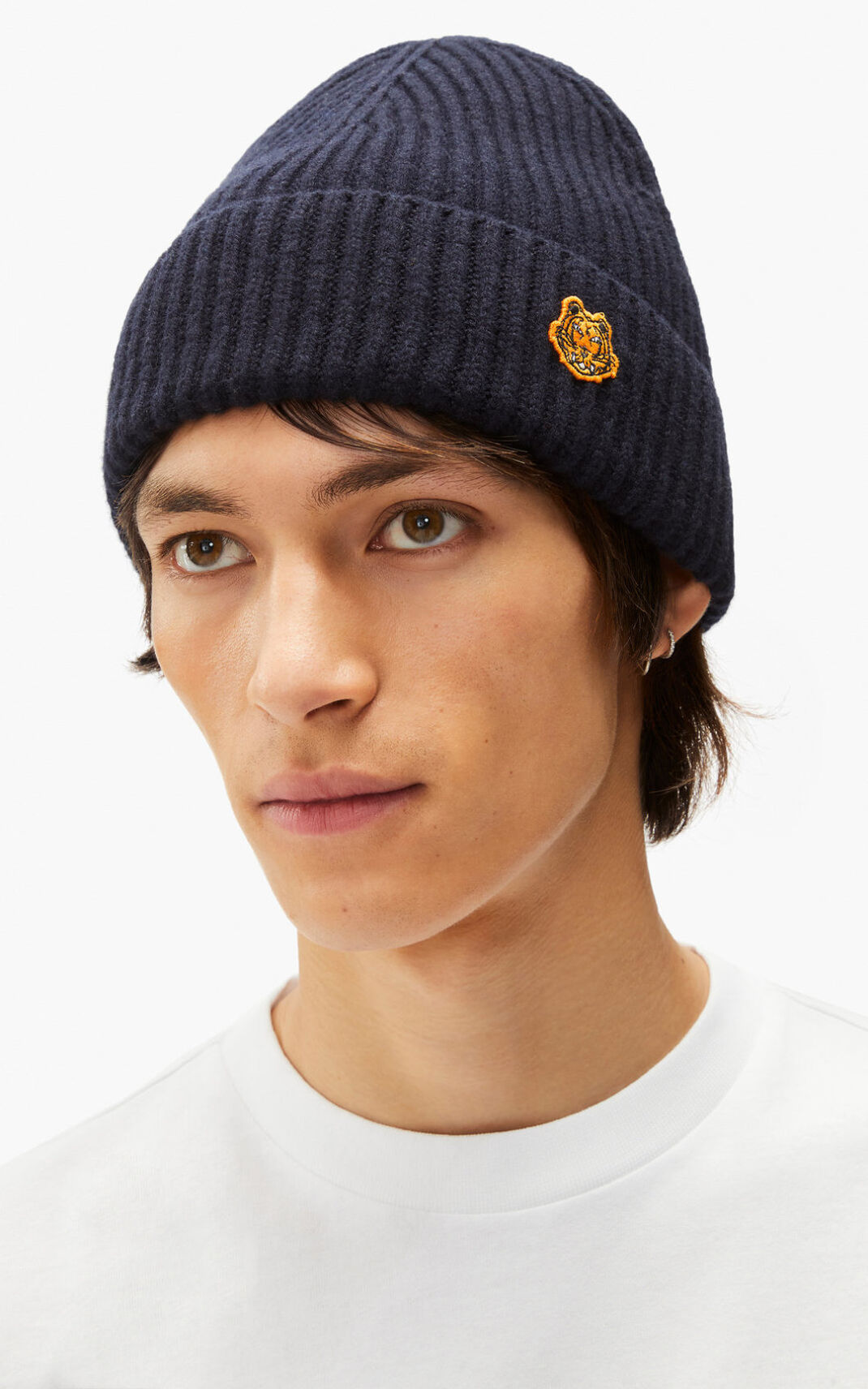 Kenzo Tiger Crest wool Gorro Hombre Azules | 9578162-HY